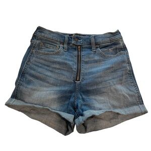 High-rise, zipper detail denim shorts (Hollister, 3)